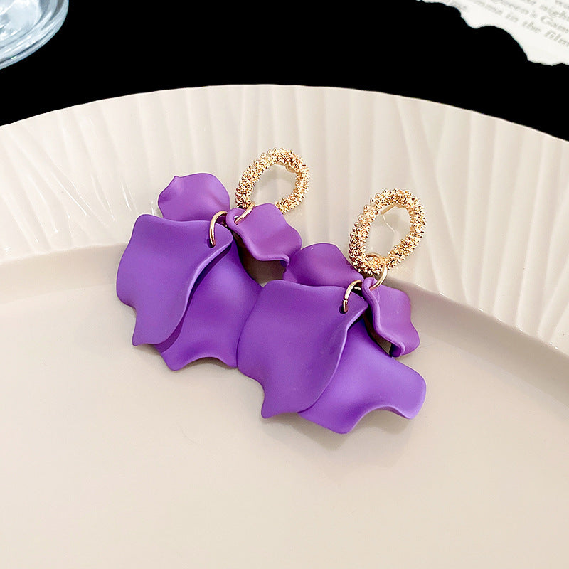 Simple Petal Temperament Earrings Cn0035