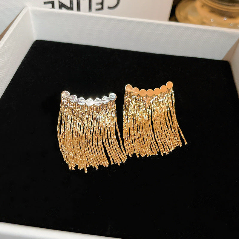 گوشواره زنجیر گوش منگوله ای فلزی