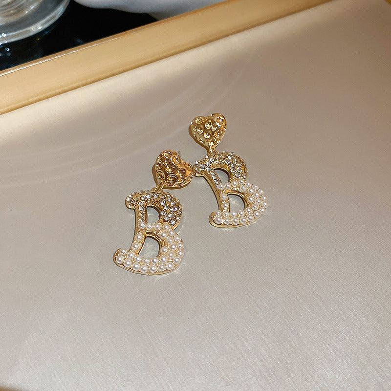 Letter Love Heart Bow Tie Earrings Cn0068