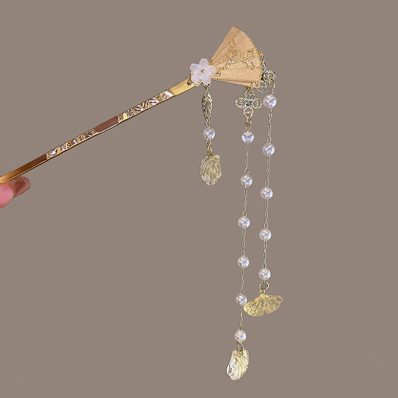Antique Style Swing Hairpin Fan Tassel Hairpin
