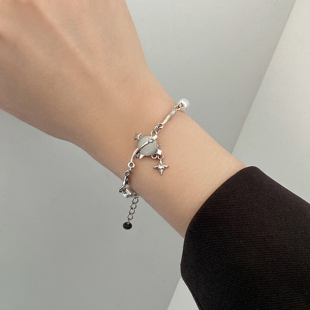 Beaded Stitching Semicircle Opal Bracelet Cn0078