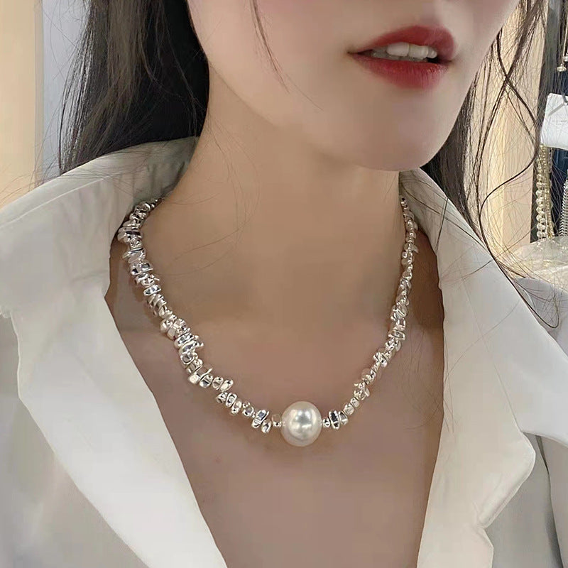 Silver Geometric Triangle Square Small Pieces of Silver Necklace