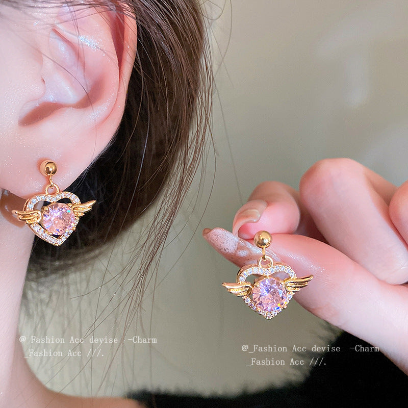 Diamond Angel Wings Love Necklace Cn0041