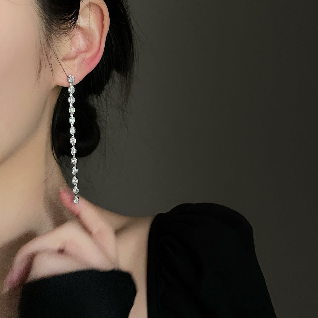 گیره گوش کویل پشه منگوله بلند بدون گوش سوراخ گوشواره زنانه