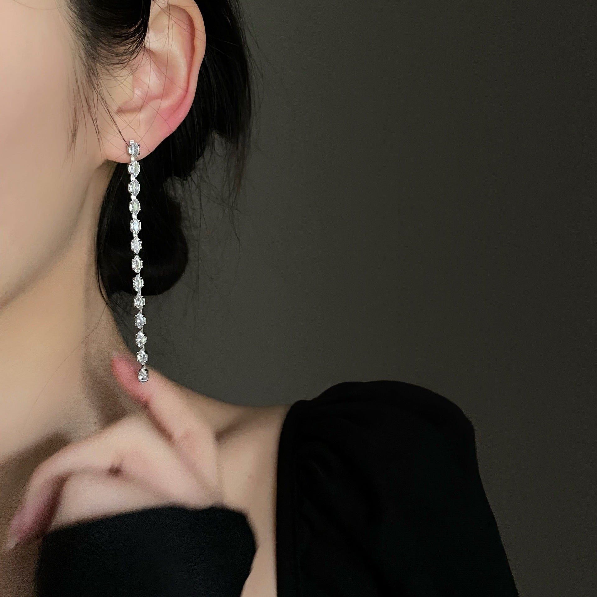 گیره گوش کویل پشه منگوله بلند بدون گوش سوراخ گوشواره زنانه