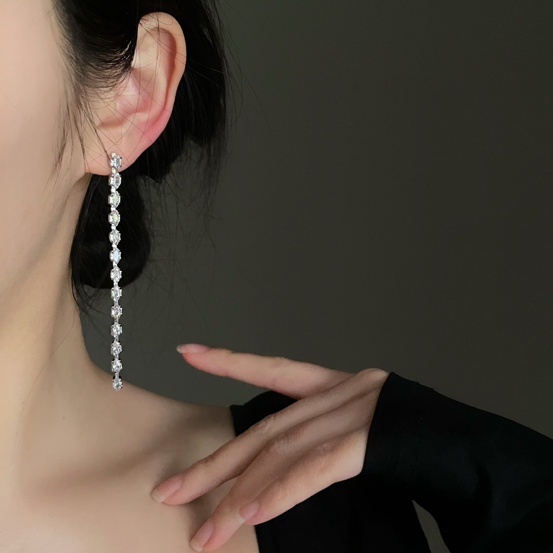 گیره گوش کویل پشه منگوله بلند بدون گوش سوراخ گوشواره زنانه