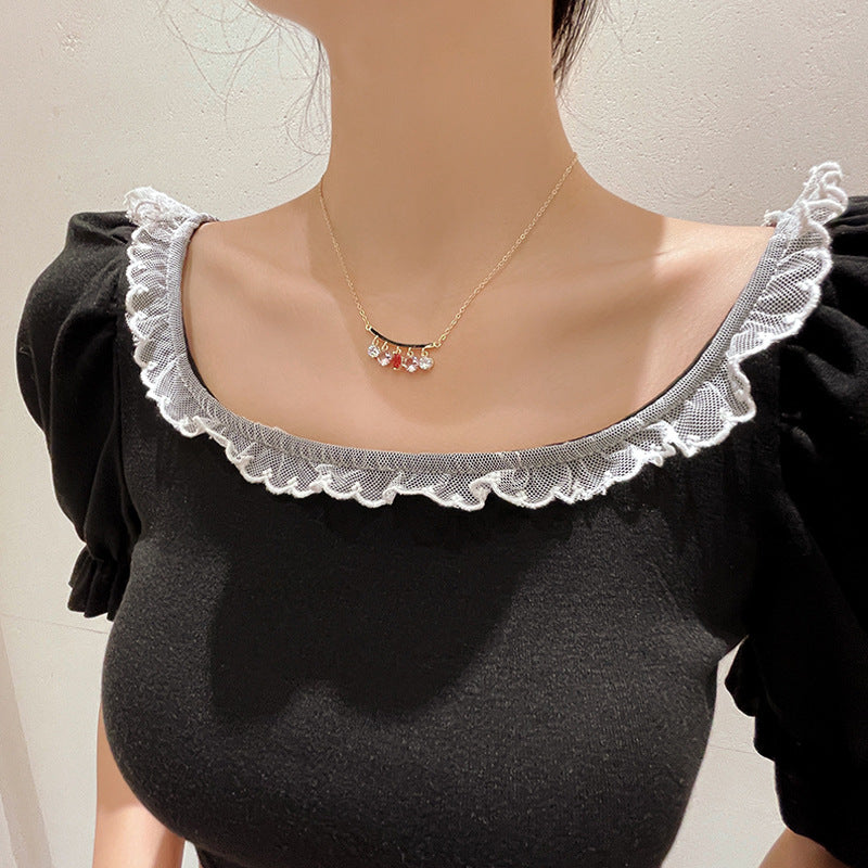 Red zircon pendant simple necklace necklace