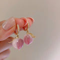 Pink Zircon Persimmon Ear Clip