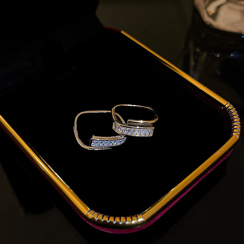 Heart-Shaped Zircon Geometric Open Ring Cn0046