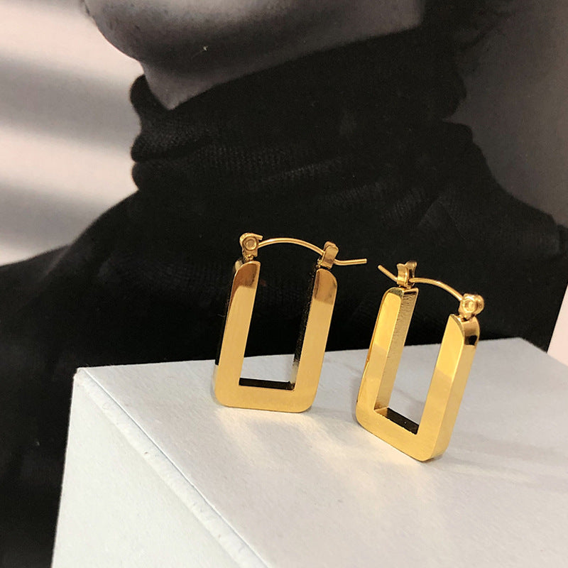 Geometry Rectangle Ear Clip Earrings Cn0269