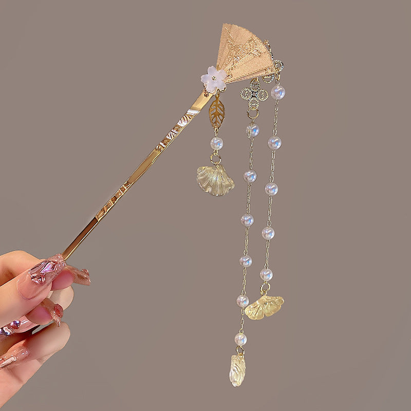 Antique Style Swing Hairpin Fan Tassel Hairpin
