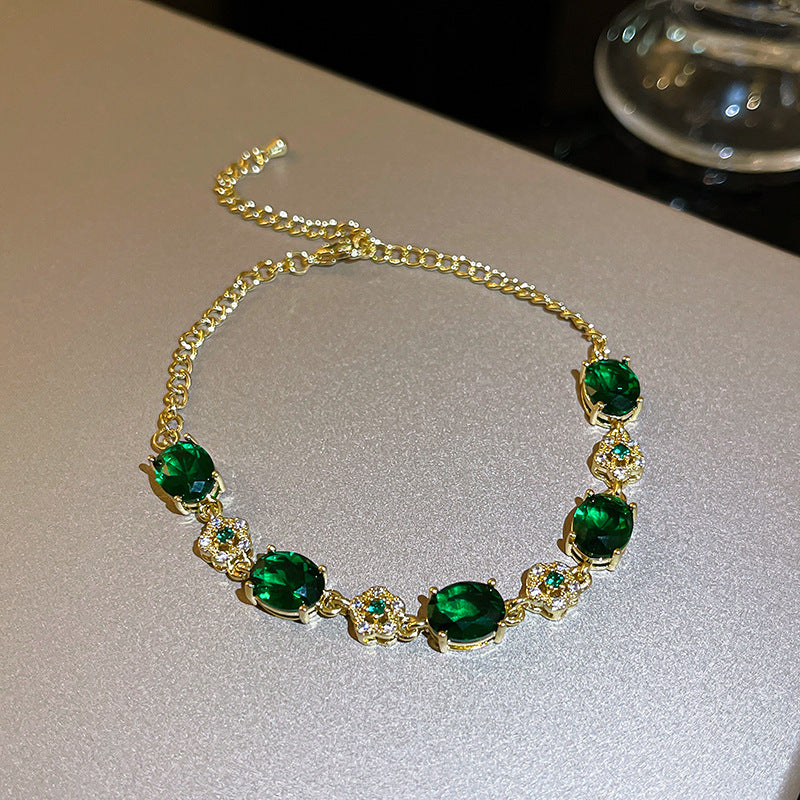 Zircon with Diamond Emerald Bracelet Cn0016
