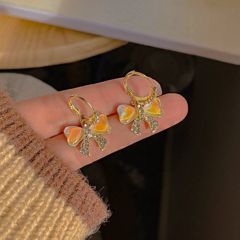 Colorful Bow Sweet Earrings Diamond Earrings