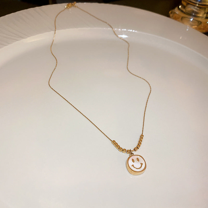 Titanium Steel Emerald Zircon Geometric Necklace Cn0057