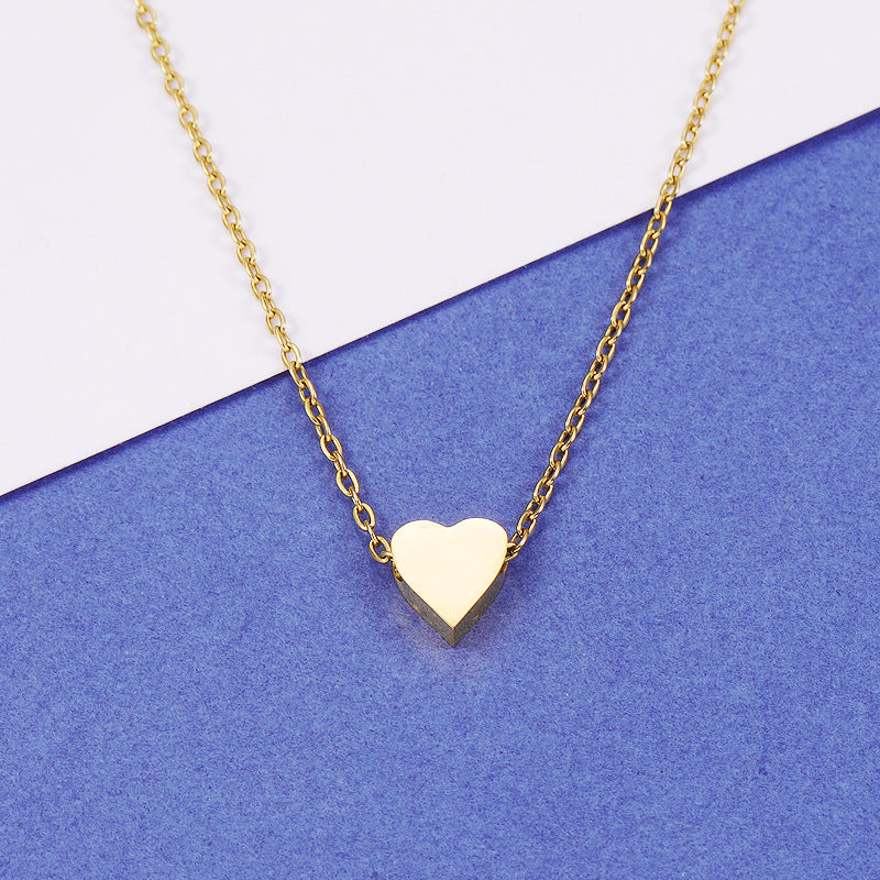 Perforated heart-shaped clavicle chain necklace cn0267