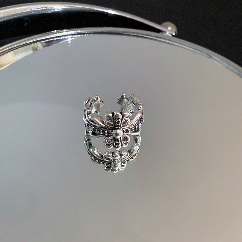 Heart-Shaped Zircon Geometric Open Ring Cn0046