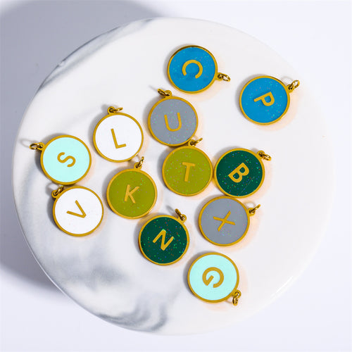 Candy Color 26 Letter Necklace Accessory Pendant Cn0062
