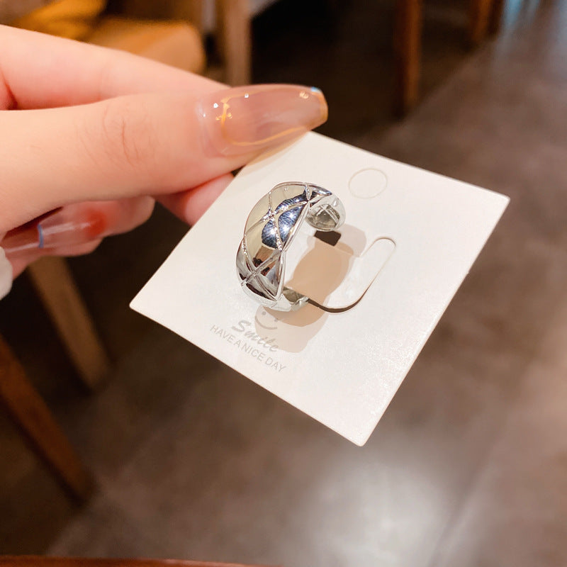 Heart-Shaped Zircon Geometric Open Ring Cn0046