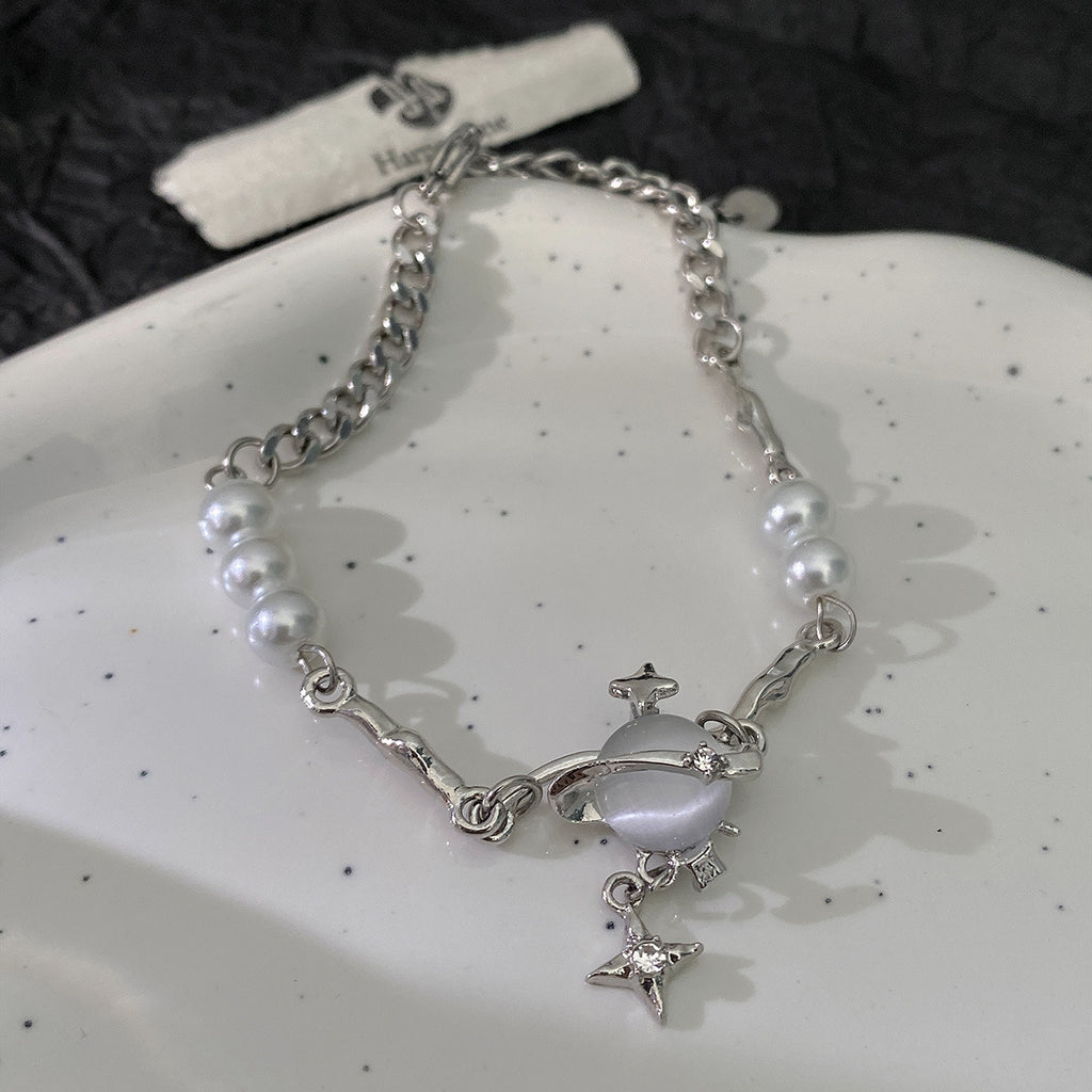 Beaded Stitching Semicircle Opal Bracelet Cn0078