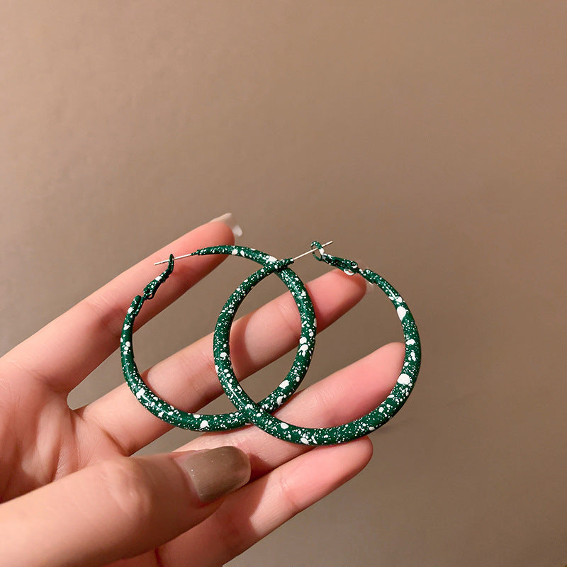 Vintage Green Heart Earrings Cn0044