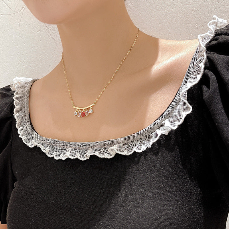 Red zircon pendant simple necklace necklace