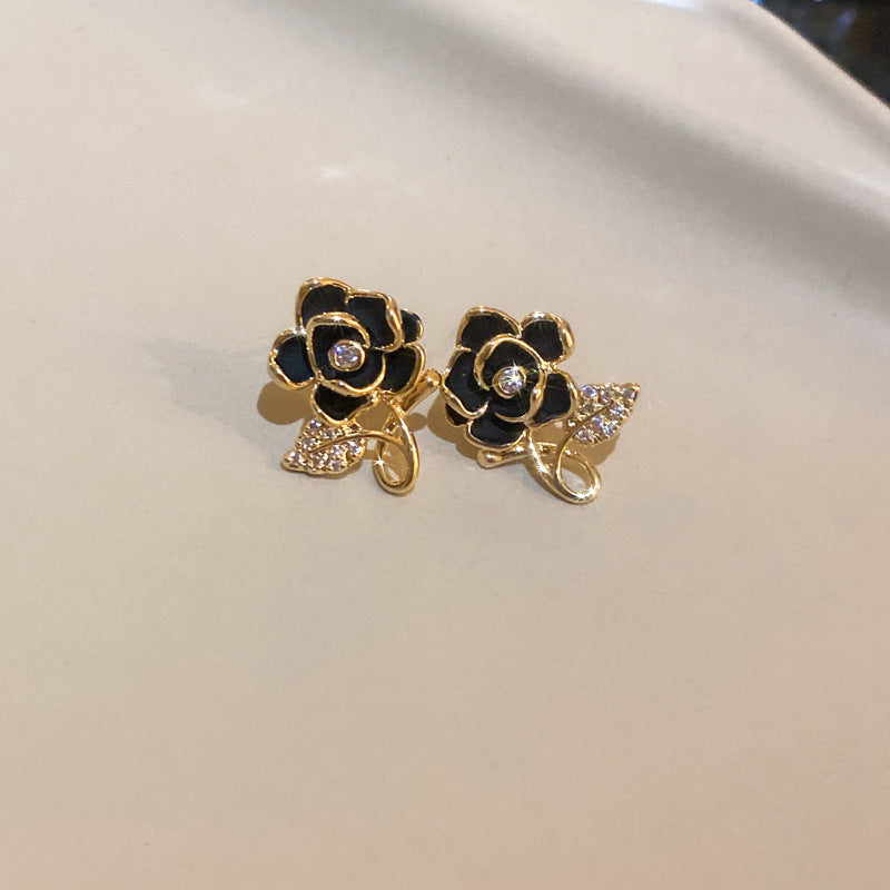 Silver Needle Flower Earrings Cn0020