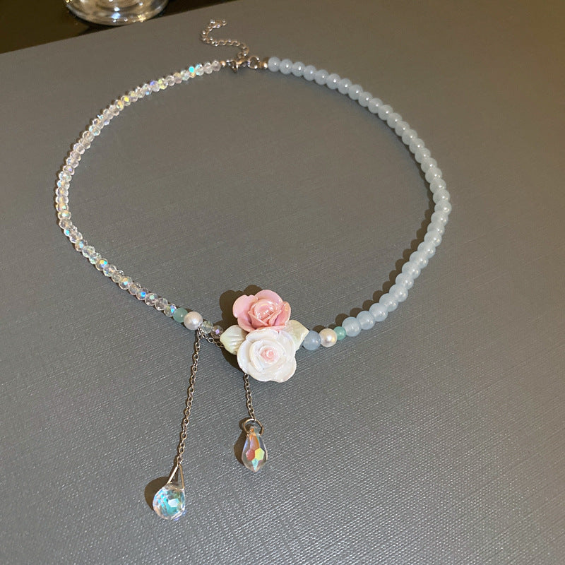 Diamond Flower Crystal Necklace Cn0023