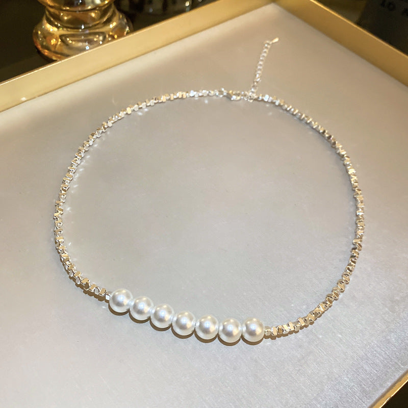 Broken Silver Geometric Necklace Cn0024