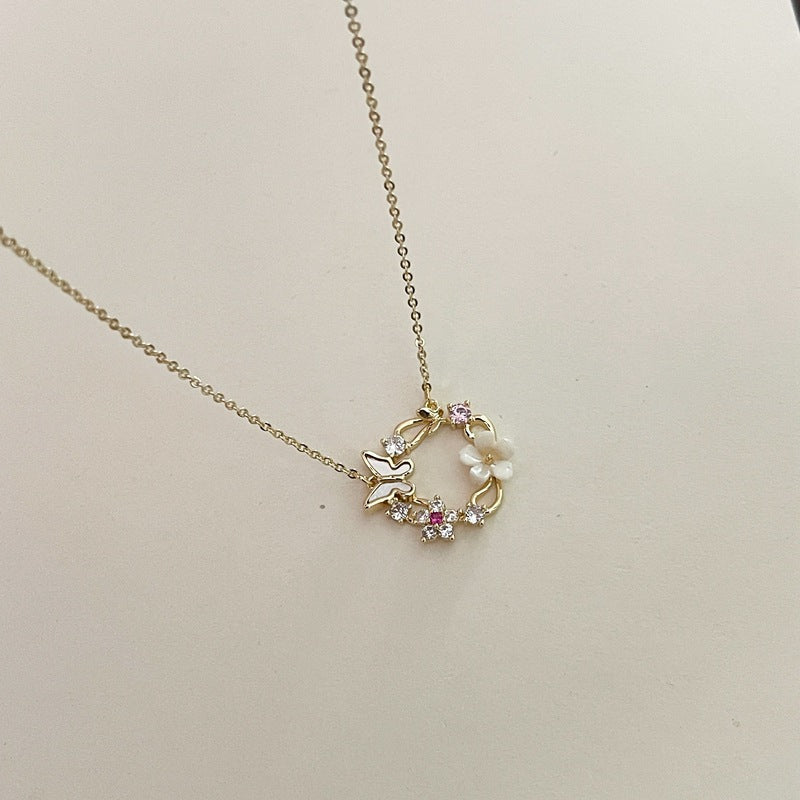 گوشواره گردنبند بدلیجات گل پروانه صدفی