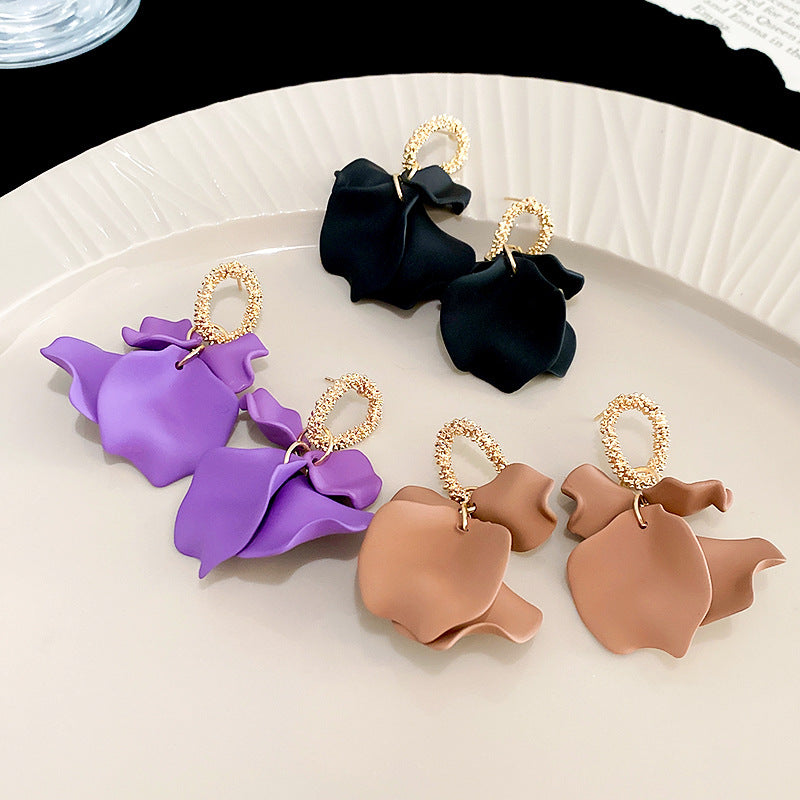 Simple Petal Temperament Earrings Cn0035