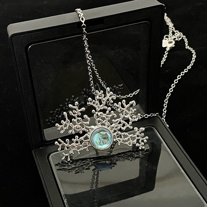 Moonstone Necklace Gem Coral Clavicle Chain Cn0009