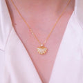 Zircon Inlaid Small Shell Pendant Necklace Clavicle Chain