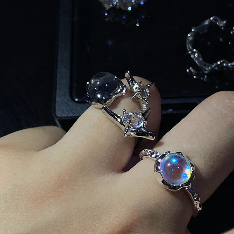 Moonstone Opening Bow Ring CN0001