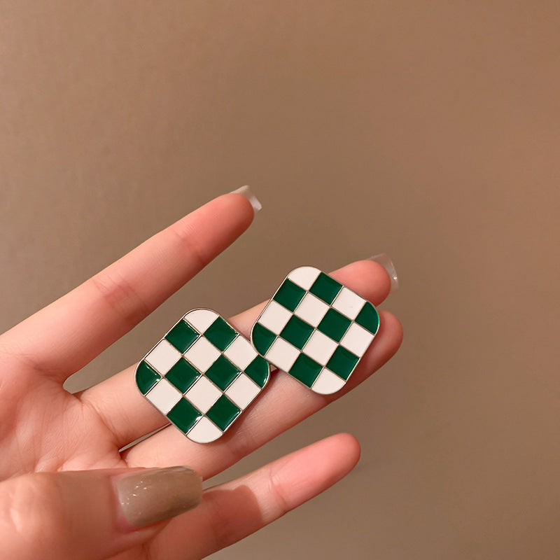 Vintage Green Heart Earrings Cn0044