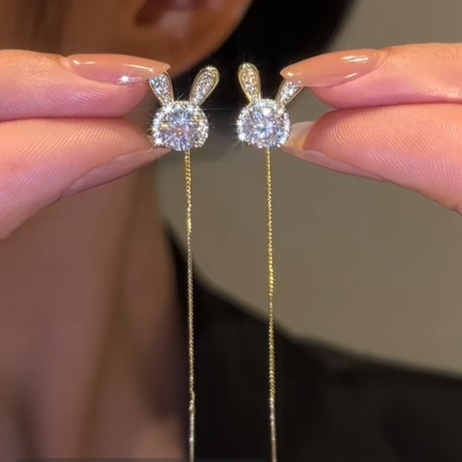 Zirkon Anting Gantung Kelinci Lucu