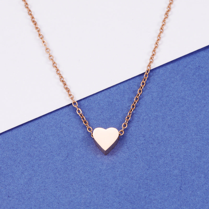 Perforated heart-shaped clavicle chain necklace cn0267
