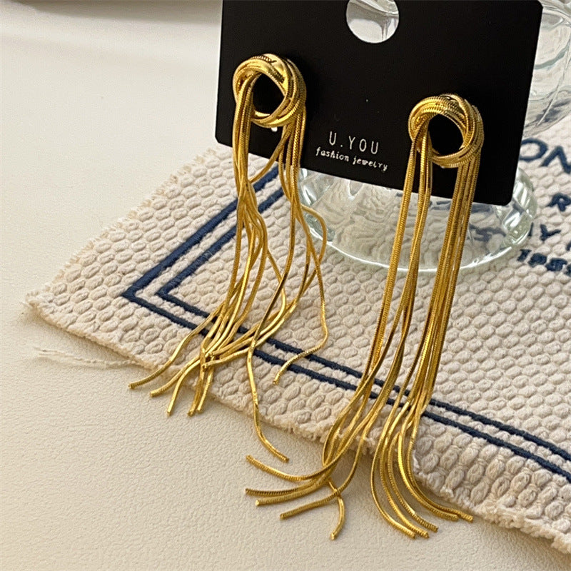 دایره توخالی گوشواره حاشیه بلند زنجیره ای مار زنجیره ای ساده