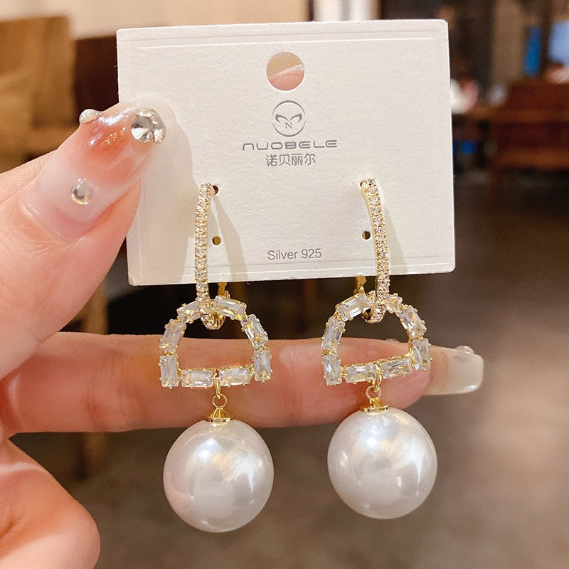 Zircon with Diamond Alphabet Letter Earrings Cn0045