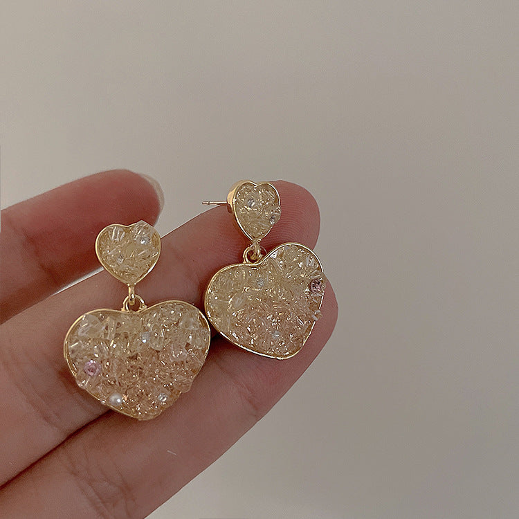 گوشواره گل میخی کریستالی شفاف و ناز