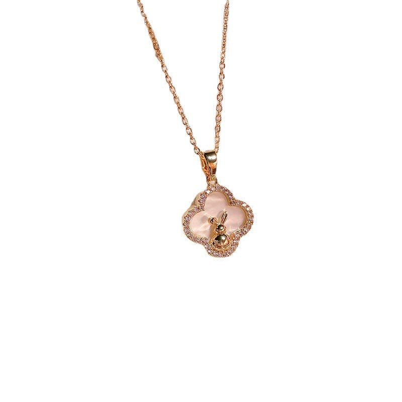 Rabbit Clover Clavicle Necklace for Women