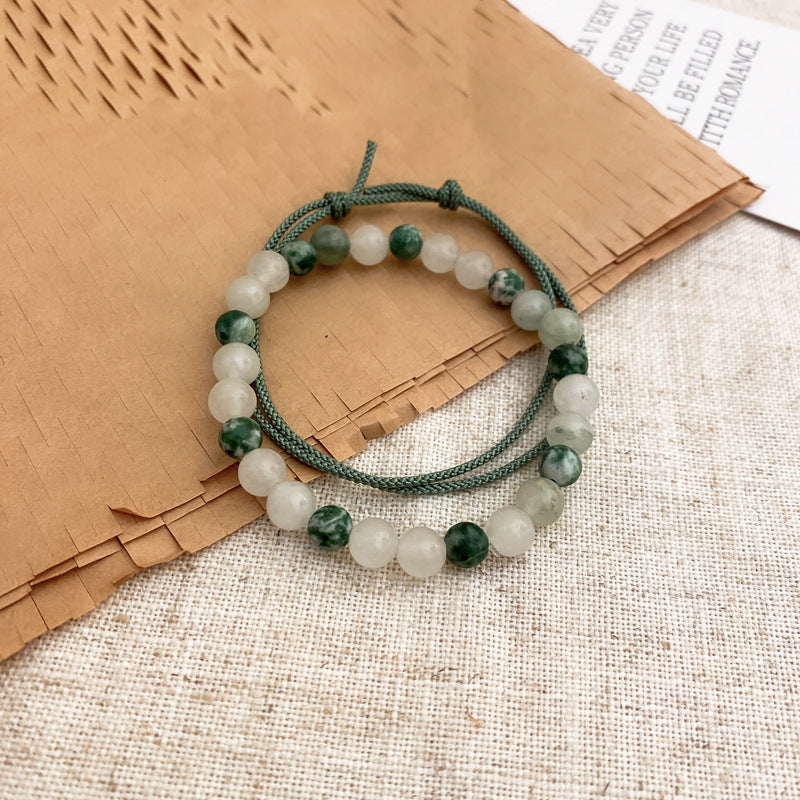 Round Beads Jade Elastic String Bracelet Cn0054