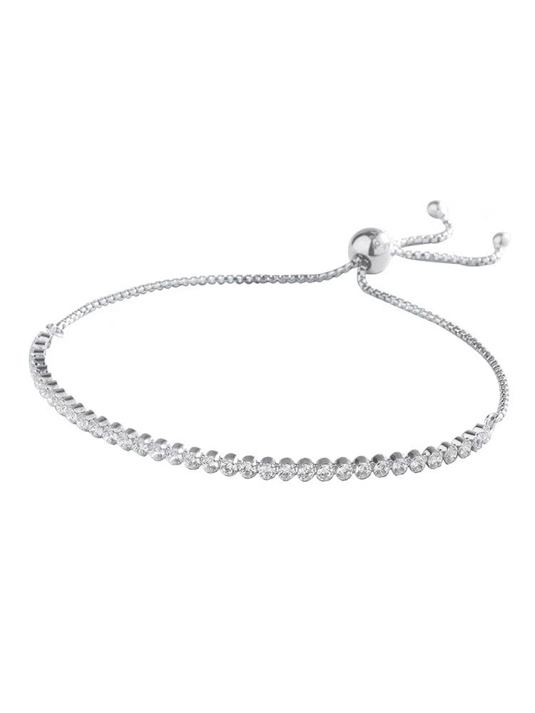फैशन और पूरी तरह से जड़ा हुआ स्टर्लिंग सिल्वर ब्रेसलेट
