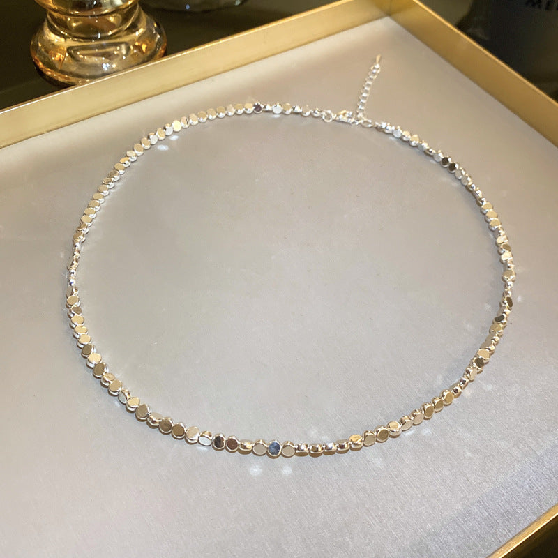 Broken Silver Geometric Necklace Cn0024