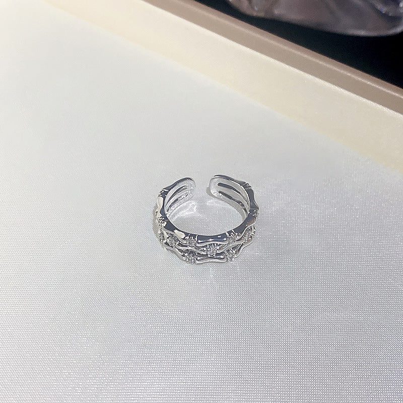 Zircon Wave Dual Layer Open-End Ring Cn0038