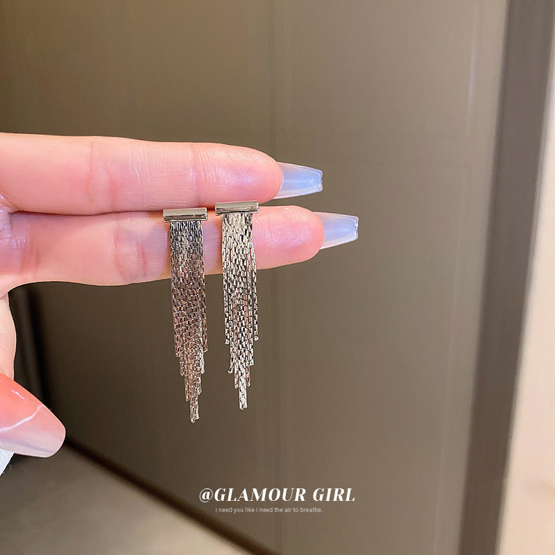 Diamond Jellyfish Semicircle Tassel Earrings