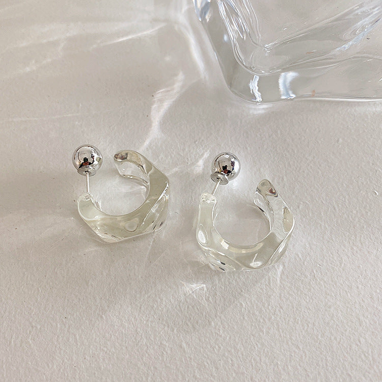 Geometric C- Shaped Eardrop Earring Cn0033