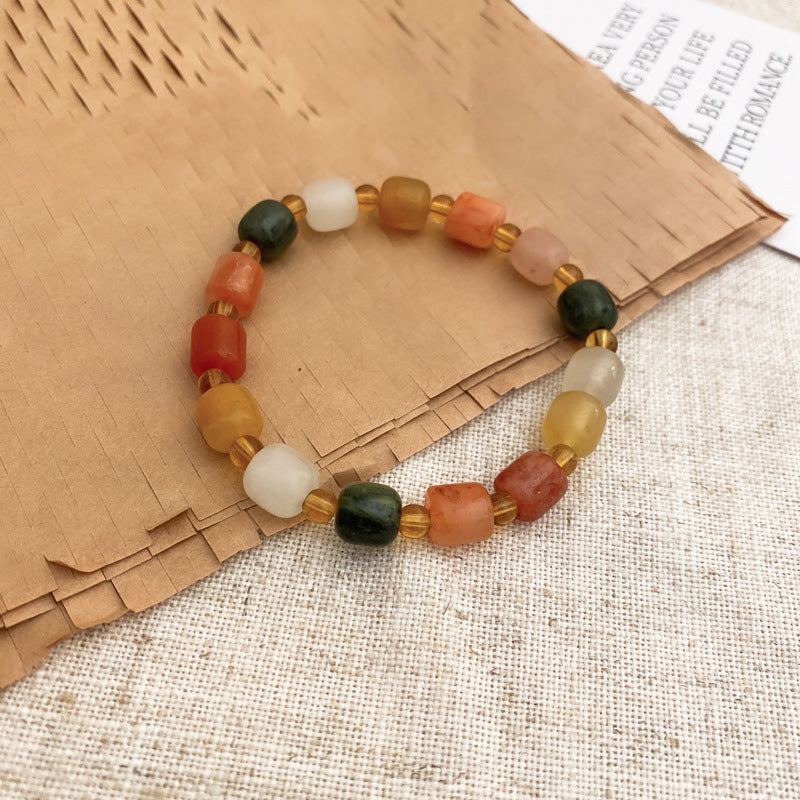 Round Beads Jade Elastic String Bracelet Cn0054