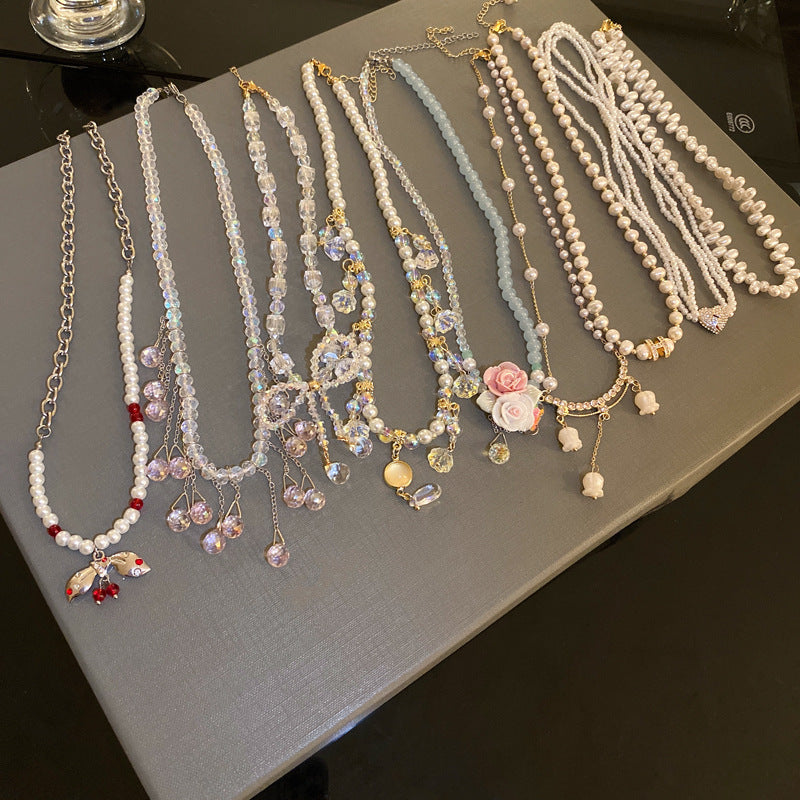 Diamond Flower Crystal Necklace Cn0023