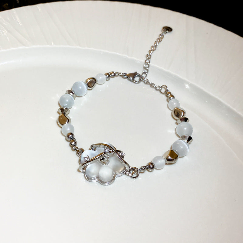 Rhinestone Zircon Resin Love Heart Necklace Bracelet Cn0053