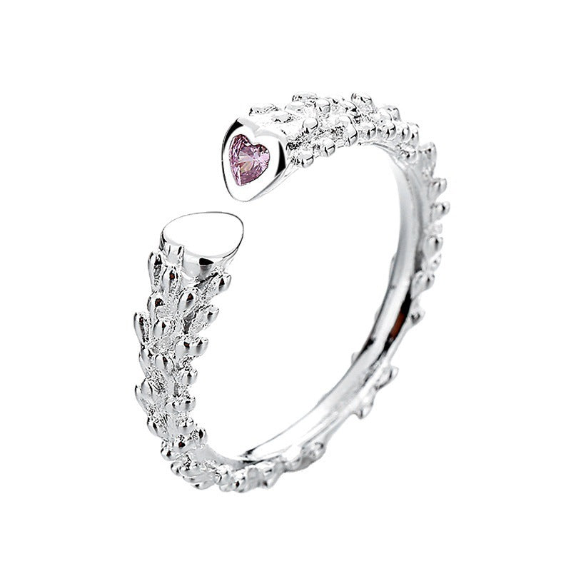 Pink Zircon Irregular Heart Ring Cn0059